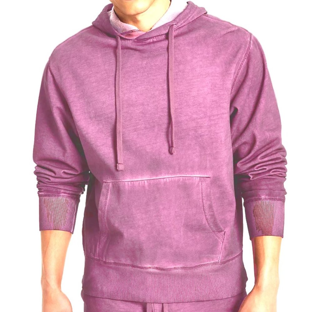 SUN + STONE Garment-Washed Fleece Activewear Athleisurewear Hoodie Sweatshirt